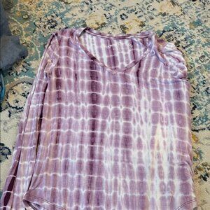 Sonoma Lavender Tie-Dye Long Sleeve Top